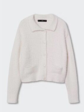 Mango Fur-Effect Knitted Cardigan